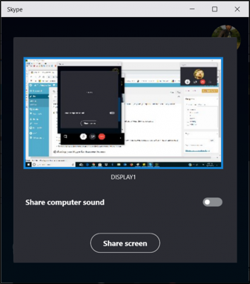 how to share screen on skype windows app